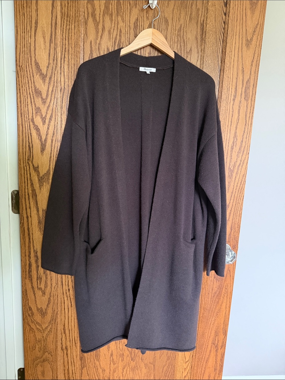 Madewell Wool/Cashmere Open-Front Long Cardigan